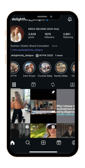 Delightfully Deligne Instagram Profile On a Mobile
