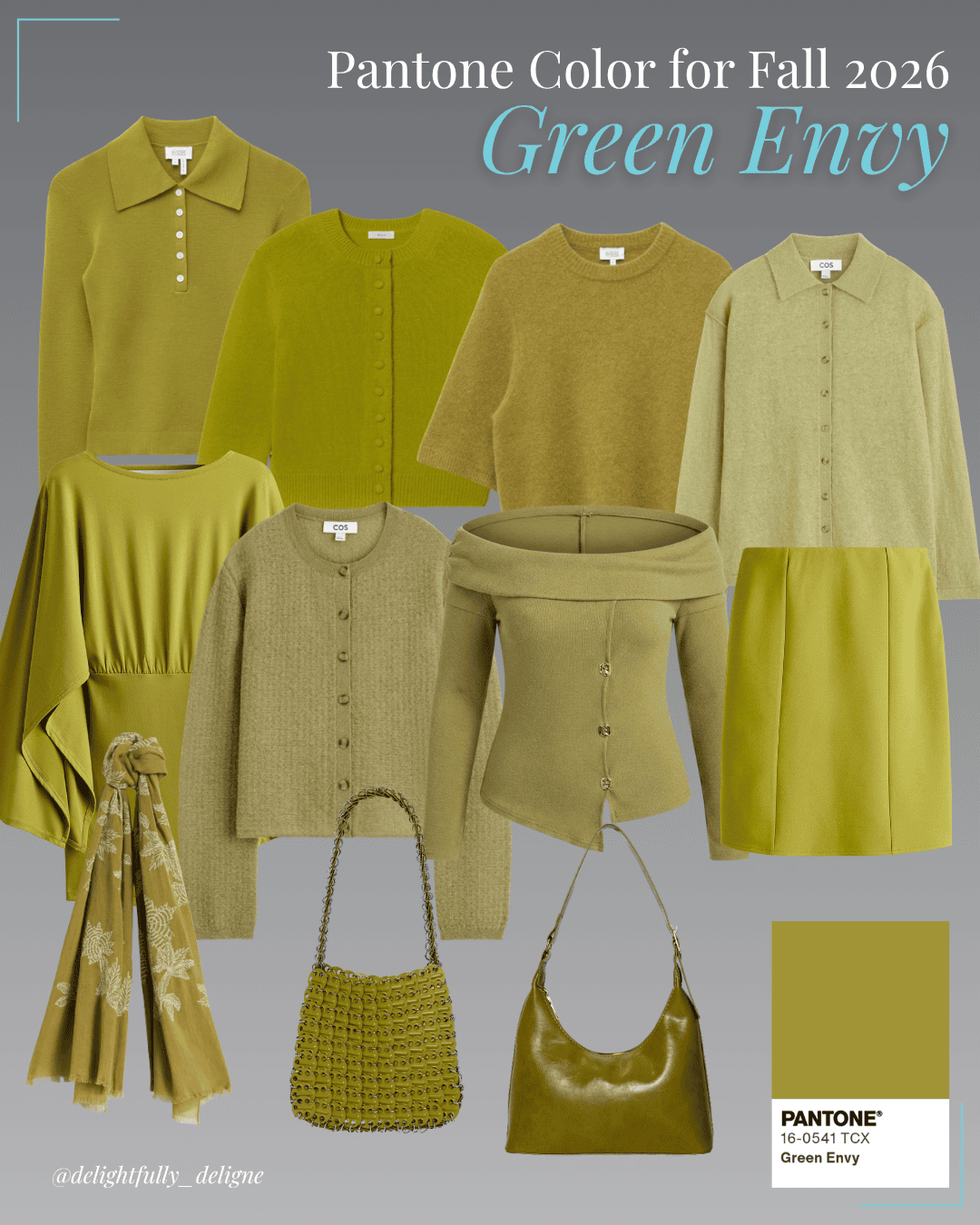 Pantone Fall/Winter 2026–2027 Items in Green Envy
