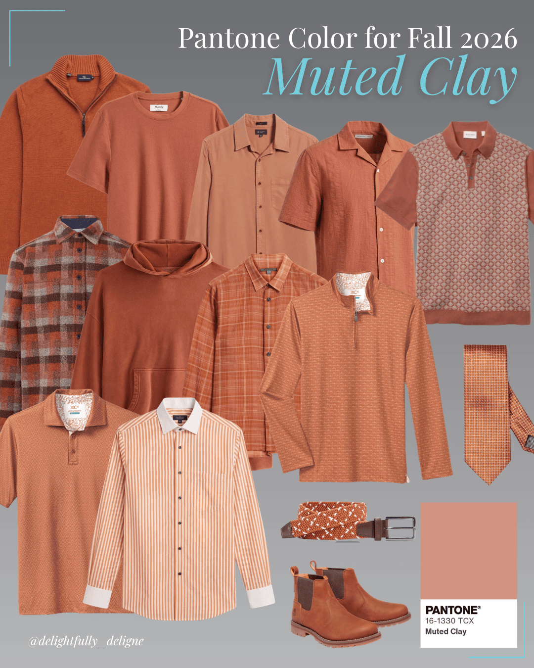Muted Clay Pantone Fall Color For Men